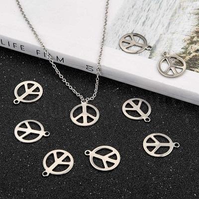 Přívěsek symbol míru nerezová ocel 17 x 14,2 x 1 mm (AA432)