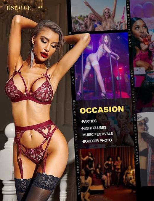 Dámské spodní prádlo s podvazkem a G‑String – velikost 2XL (K666)