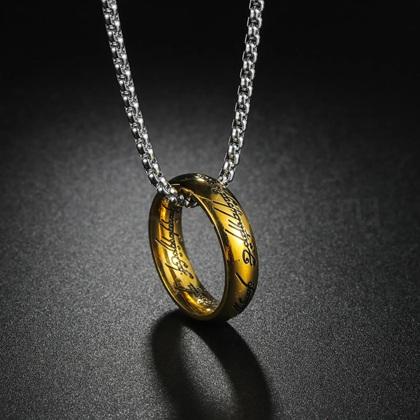 Náhrdelník s řetízkem - prsten pán prstenů Frodo Pytlík velikost 59 (BD1004)