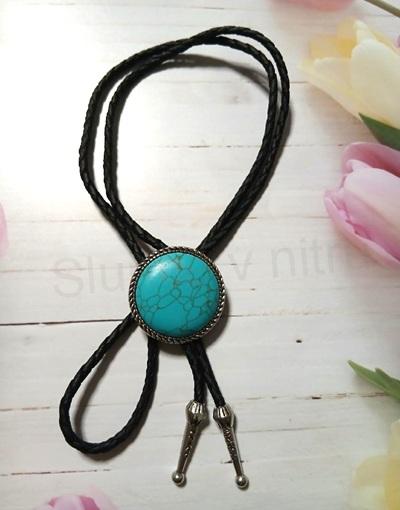 Bolo kravata s ozdobnou přezkou a tyrkysovým kamenem (BD1024)