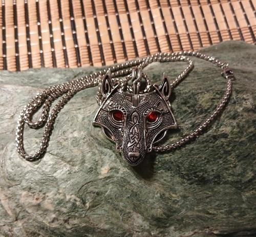 Nerezový náhrdelník vlk, wolf (BD1030)