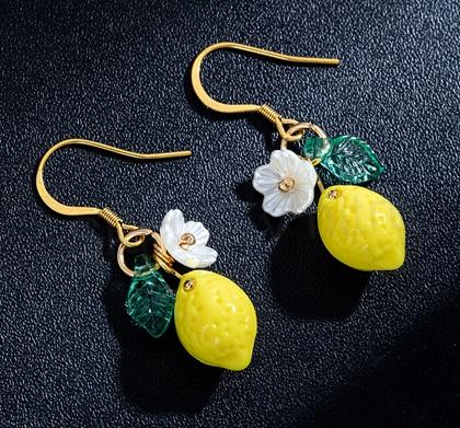 Visací citronové náušnice (BB929)
