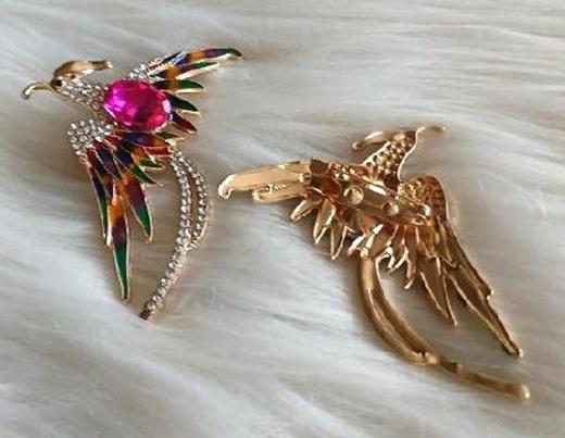 Kamínková smaltovaná brož fenix (HB125)