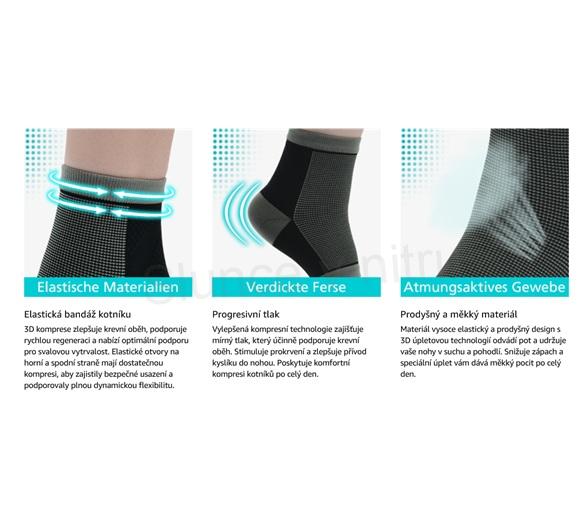 Kompresní ponožky, ortopedická bandáž velikost 47 - 51 (K675)