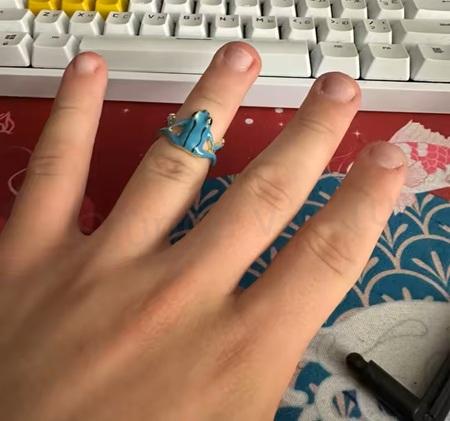 Roztomilý otevřený žabí prsten (BP576)