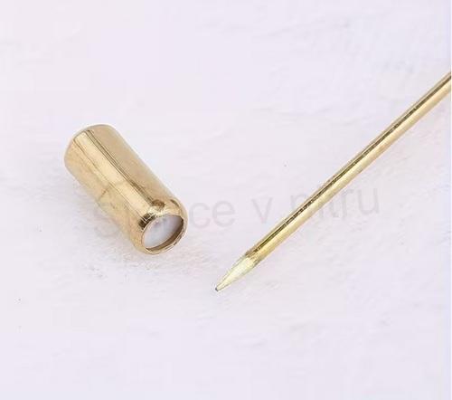 Klopová, špendlíková, kovová brož do klopy růže zlatá (HB130)