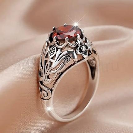 Květinový prsten se zirkonem velikost 60 (BP577)