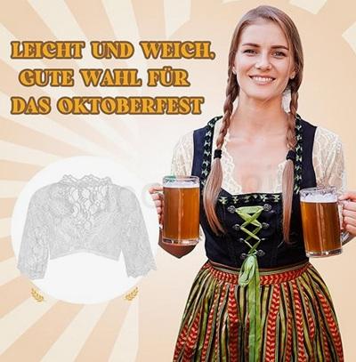 Dámská krajková dirndlová halenka bílá velikost S (K682)