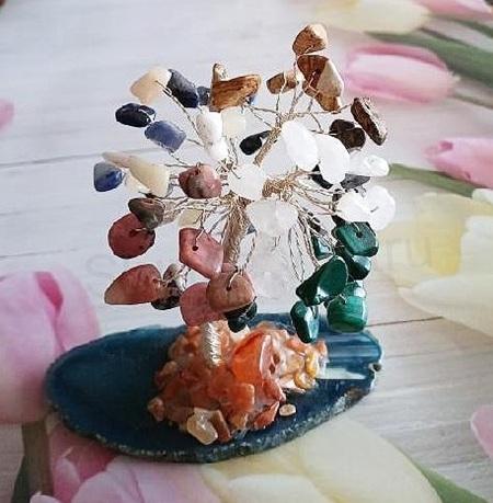 Minerální stromeček štěstí – achát, více minerálů (X2185)