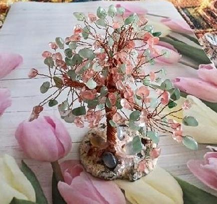 Minerální stromeček štěstí – achát, jahodový křemen, avanturín (X2187)