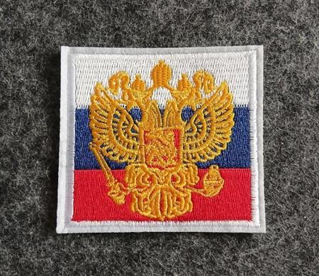 Nášivka Ruský státní znak na vlajce 8 × 7 cm (C874)