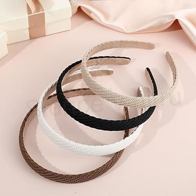 Pletená módní čelenka – černá (H764)