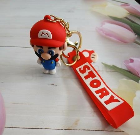 Postavička Super Mario 3D – klíčenka s gumovým poutkem (D762)