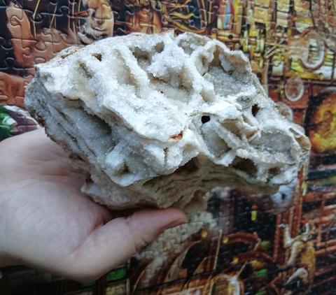 Mřížkový (Lamelární) křemen – Boxwork Quartz – sběratelská drúza (1250 g) (X2223)