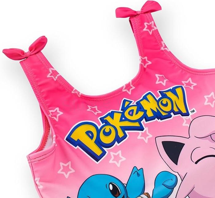 Dívčí plavky Pokémon Pikachu – růžové, velikost 146 (W266)