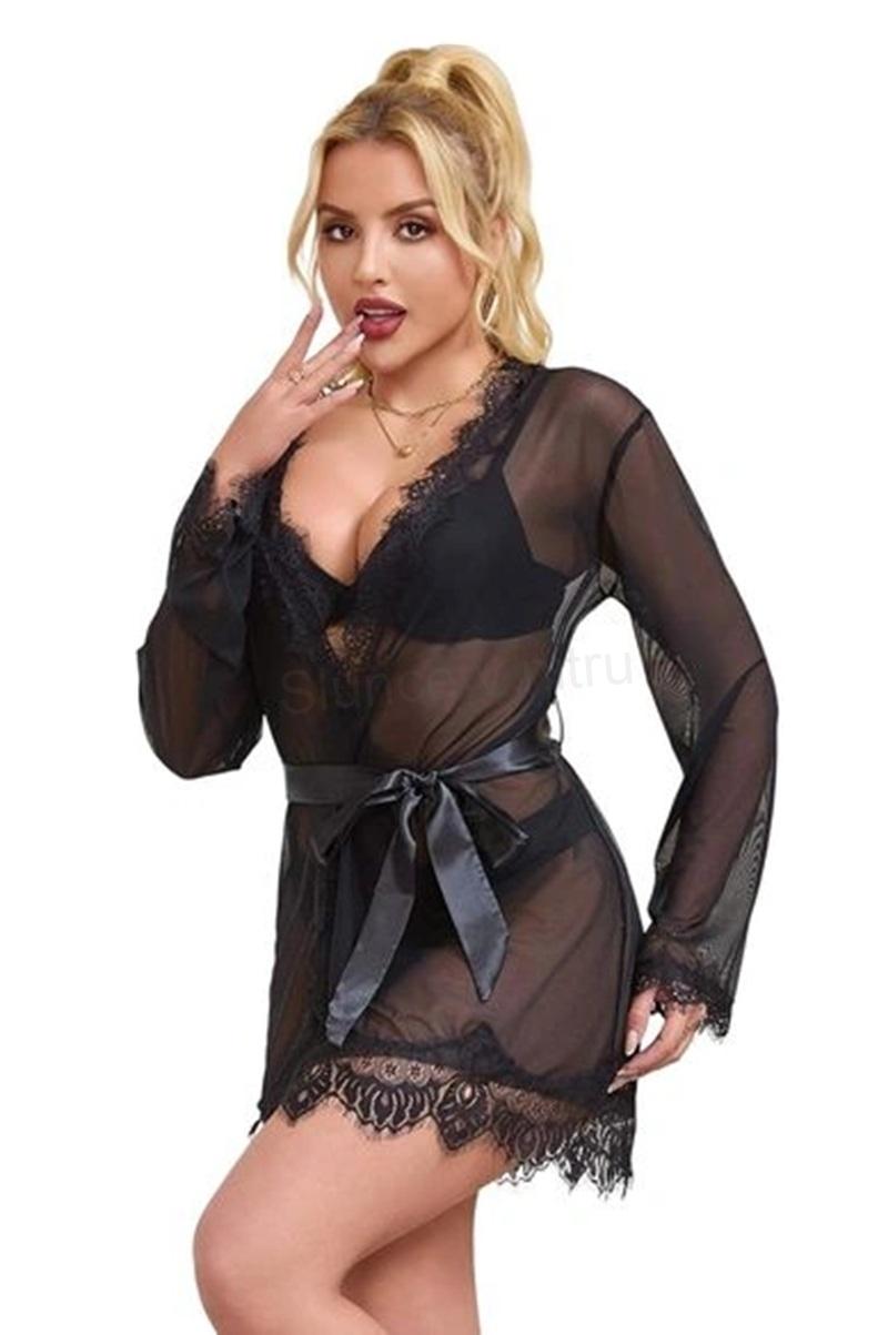 Dámské kimono – sexy síťovaný župan velikost 3XL/4XL (K740)