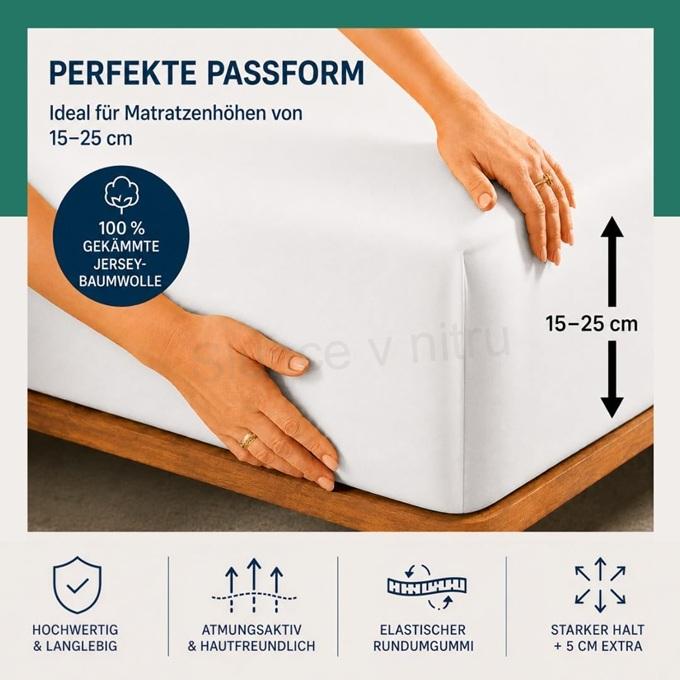 Napínací prostěradlo 120×200 cm – 100% česaná bavlna, Ecru (S24)