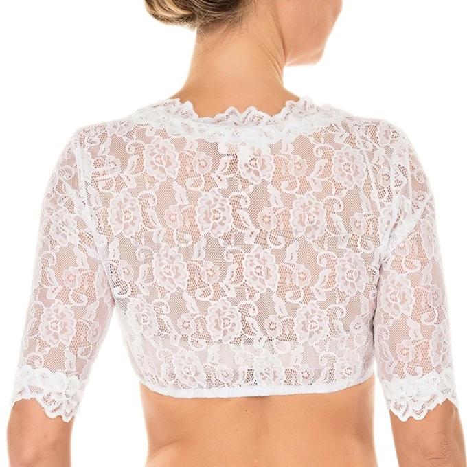 Dámská krajková dirndlová halenka bílá velikost S/M (K753)