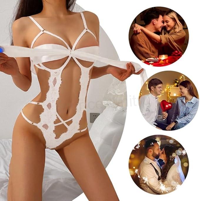 Dámské krajkové body Babydoll Teddy – bílé (K756)