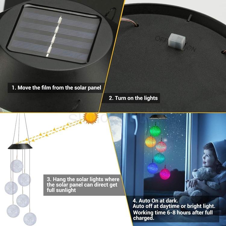 Solární závěsná LED koule – měnící barvy (L89)