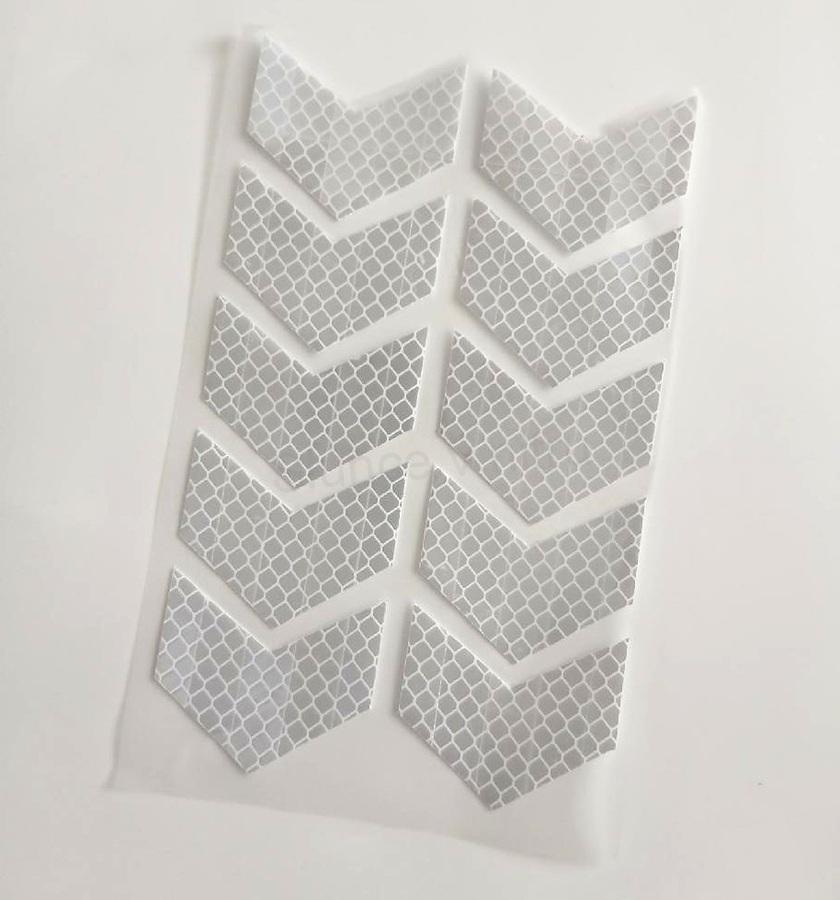 Reflexní samolepka na auto – žlutá, bílá 16 × 11 cm (E1088)