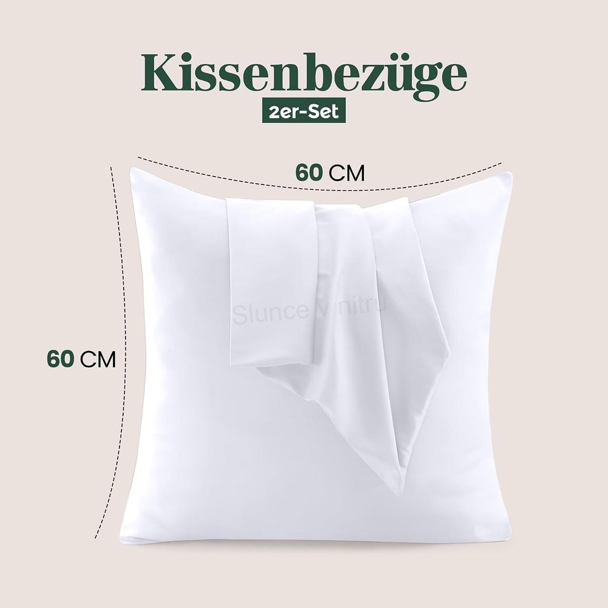 Sada 2 povlaků na polštáře 60 × 60 cm bílé (S25)