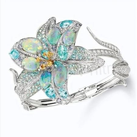 Postříbřený zirkonový prsten květina velikost 57 (BP116)