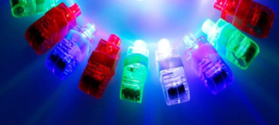 LED světlo na párty - nástavec na prsty barva Červená (D7)