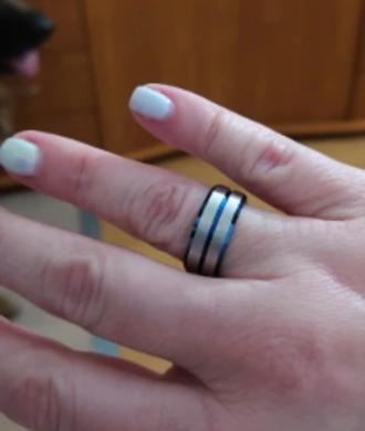 Pánský prsten s wolframem a chirurgické oceli (BP151)