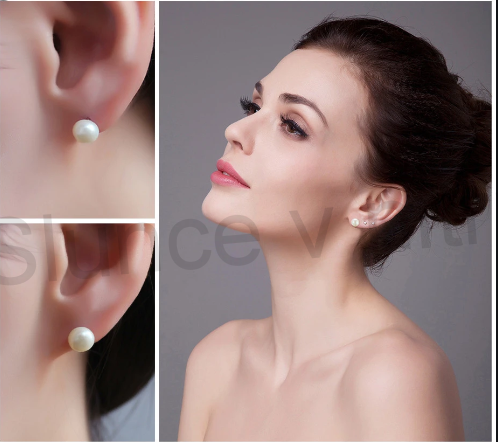 Postříbřené Perlové Naušnice (BE26)