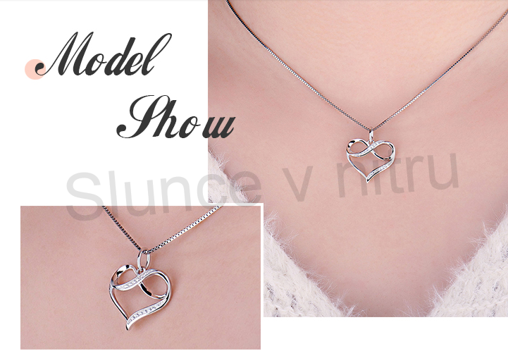 Postříbřený přívěsek Srdce a Nekonečno (BE28)