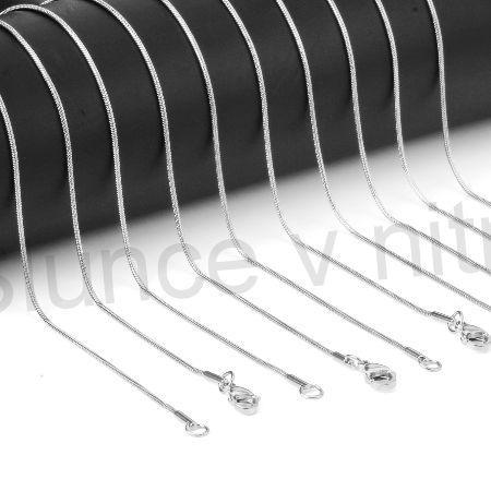 Kulatý hadí řetízek chirurgická ocel 1,1 mm 55 cm platinový (Y3)