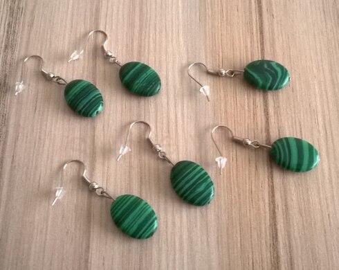 Minerální Malachitové naušnice (X27)