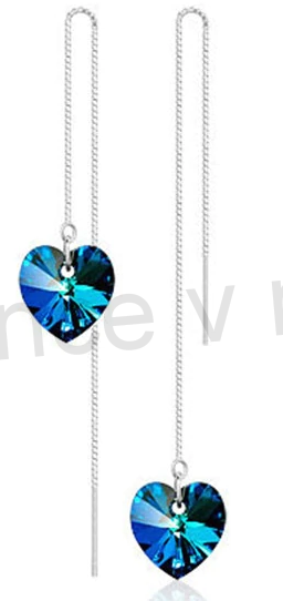 Postříbřená souprava šperků srdce, srdíčko se Swarovski Elements (BE67)