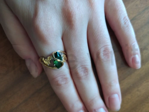 Pozlacený prsten se  Smaragdem  (BP216)