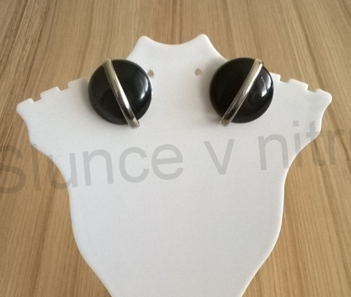 Náušnice klipsy s onyxem 20 x 22,3 mm (BB169)