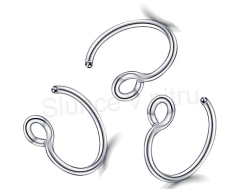 Piercing do nosu z chirurgické oceli 8 mm (BB173)