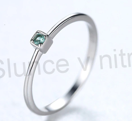 Postříbřený prsten s topazem (BE111)