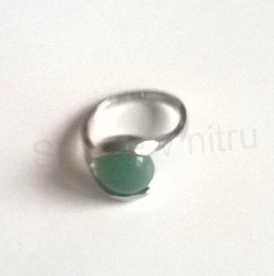 Minerální prsten s aventurínem postříbřeno (X173)