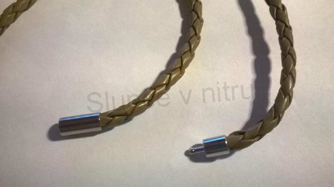 Kožený náramek ručně pletený velký (BC389)