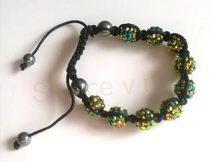 Resin náramek shamballa zelený (BC405)