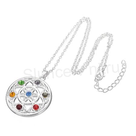 Postříbřený náhrdelník čakrový přívěšek (BD140)