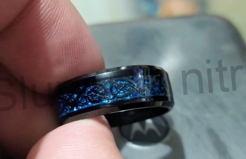 Pánský černý prsten z chirurgické oceli a karbitu wolframu (BP283)