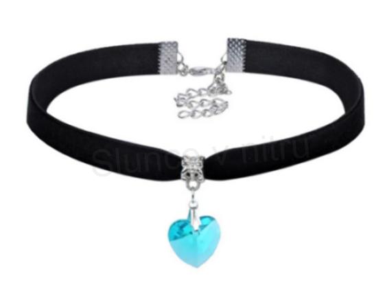 Náhrdelník choker Swarovski srdce žluté (BD179)