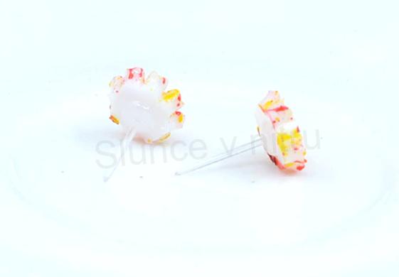 Puzetové náušnice hypoalergenní kytičkové (BB257)