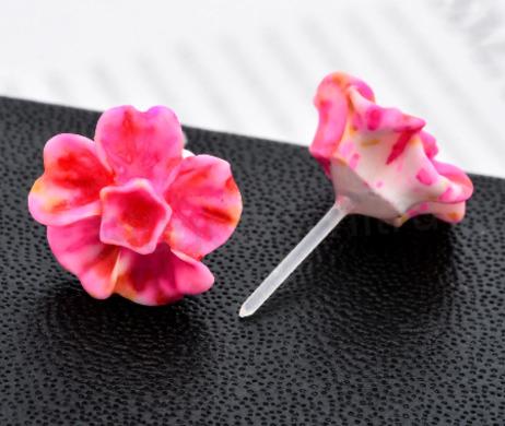 Puzetové náušnice hypoalergenní kytičkové (BB258)