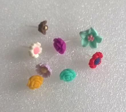 Puzetové náušnice hypoalergenní kytičkové (BB260)