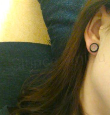 Falešný plug do ucha z chirurgické oceli – černý (BB263)