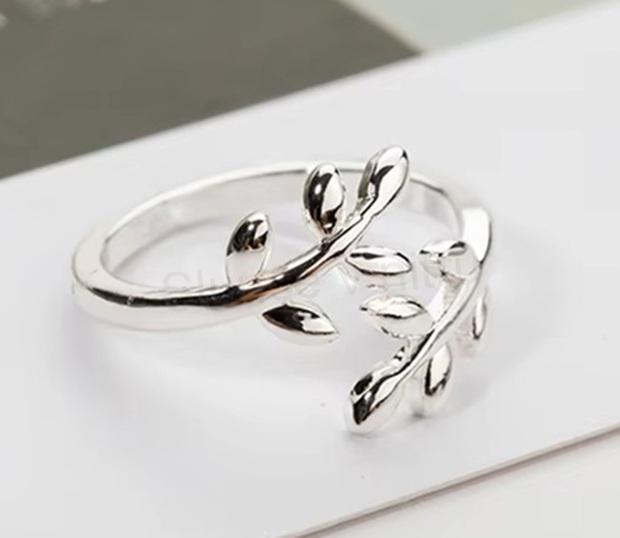 Otevřený prstýnek větvička stromu Oliva zlatý (BP258)