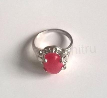 Minerální prsten s karneolem, postříbřený – velikost 61 (X218)